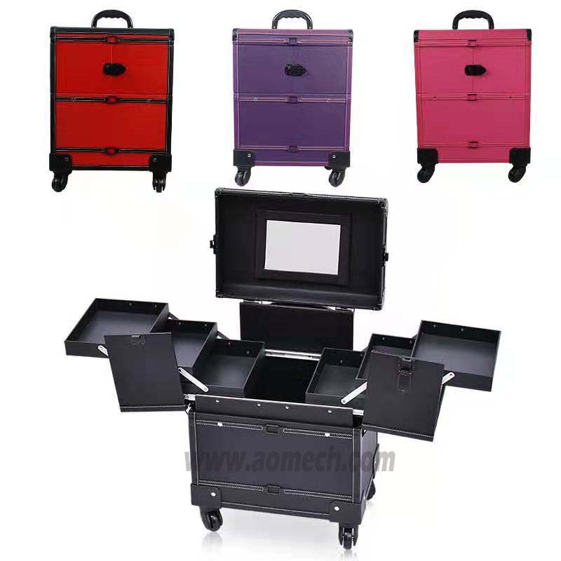 4-Wheel Trolley Beauty Cosmetic Makeup Case AB2012