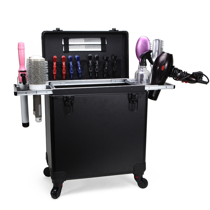 Barber Tool Carry Case Aluminum Hairdresser Tool Case Travel Hairdressing Tools Carrier with ABS Material Universal Wheels