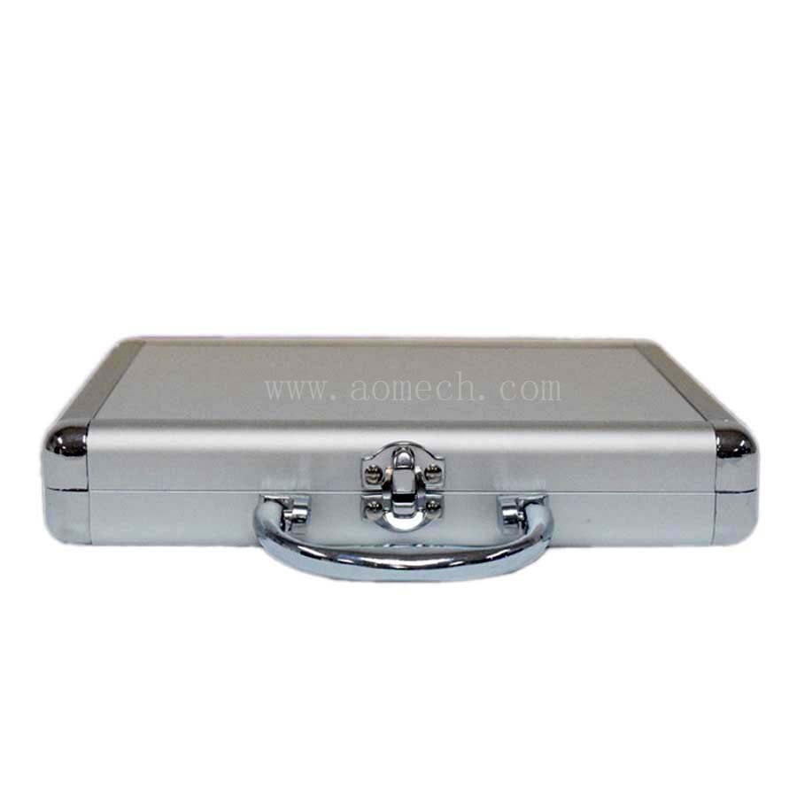 Small Aluminum Hard Case Foam Silver Tool Box Jewelry Carrying Case Safety Box