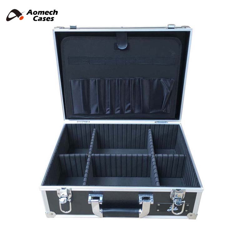 Factory Aluminium Tool Case Hard Instruments Carry Case Tool Storage Case Suitcase With Removable Dividers Interlayer BA032