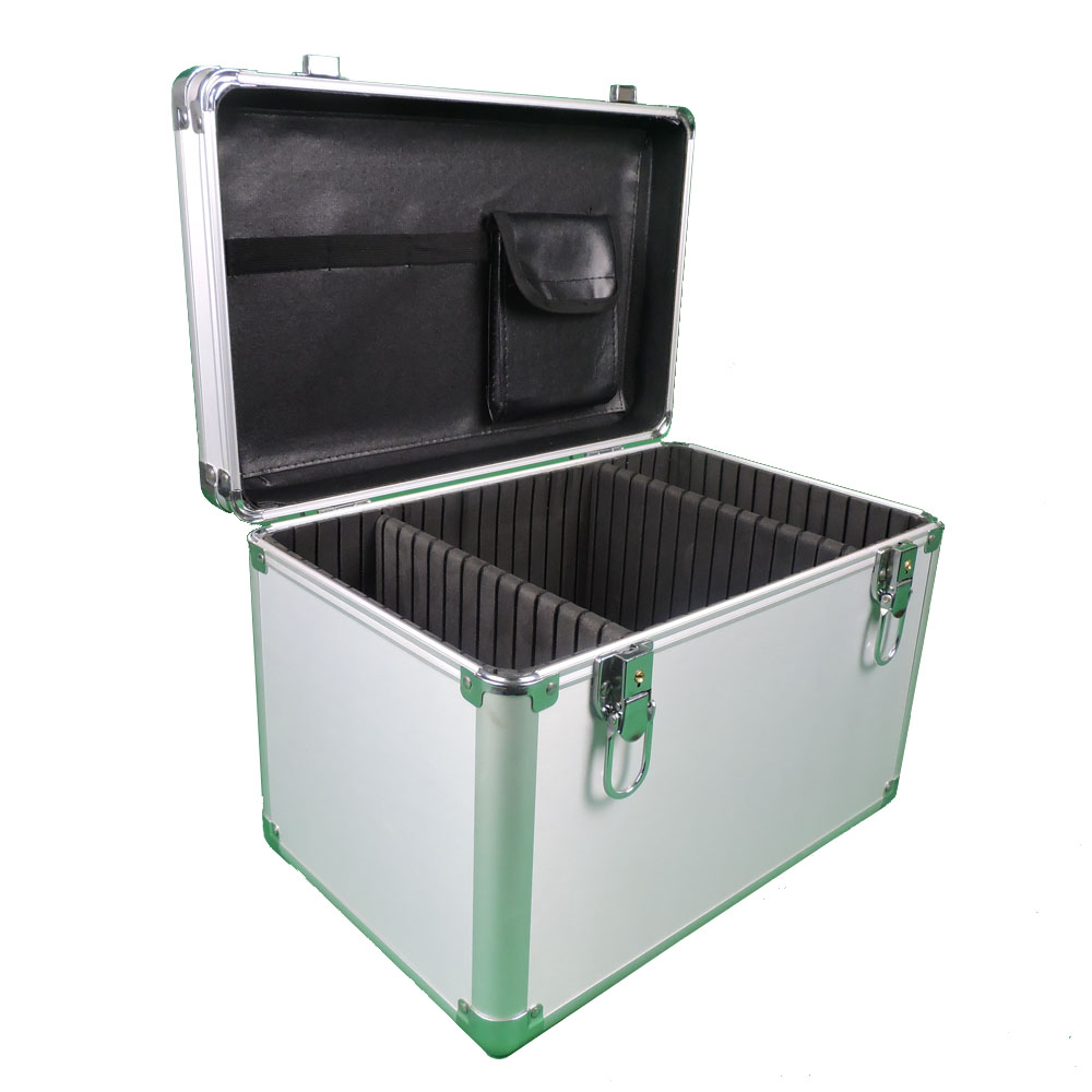 Durable Sponge Inside Portable Sturdy Organiser Hard Carry Practical Storage Aluminum Alloy Tool Box Travel Carry Case