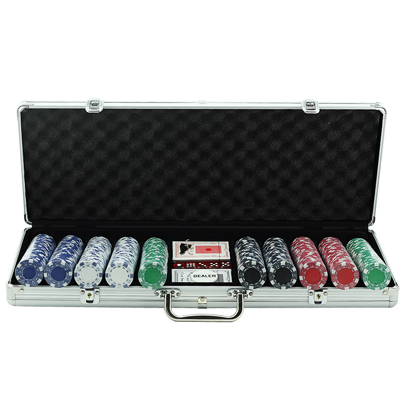 Aluminum Case Poker Chips Game Box Coin Case Cards Dices Blind Button for Texas Holdem Blackjack 100 200 300 400 500