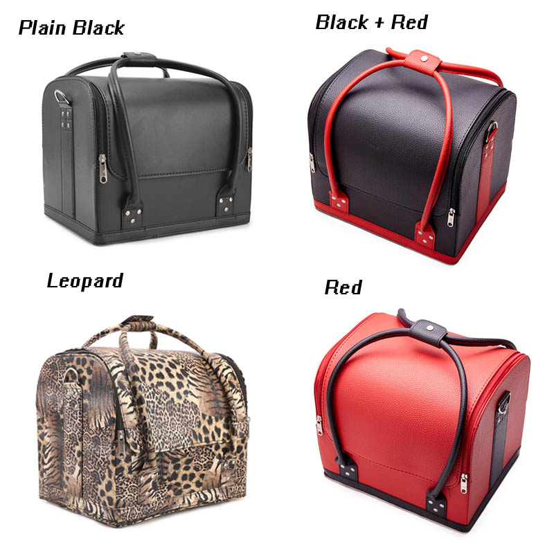 PU Makeup Toiletry Bag crocodile Large Beauty Cosmetic Train Handbag with Trayers for Tattoo Jewellery Case Storage Holder