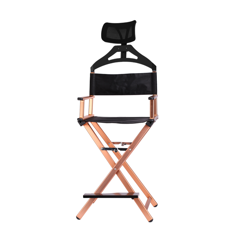 Tall Lightweight Aluminum Frame Director Makeup Chair With Headrest for Salon Beauty Outdoor Furniture