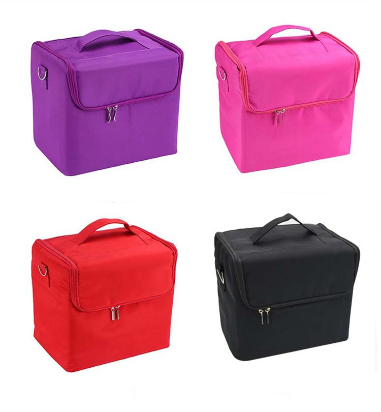 Nylon Professional Multilayer Vanity Case Nail Art Portable Cosmetics Large Capacity Jewellery Makeup Bag Storage Box Organizer
