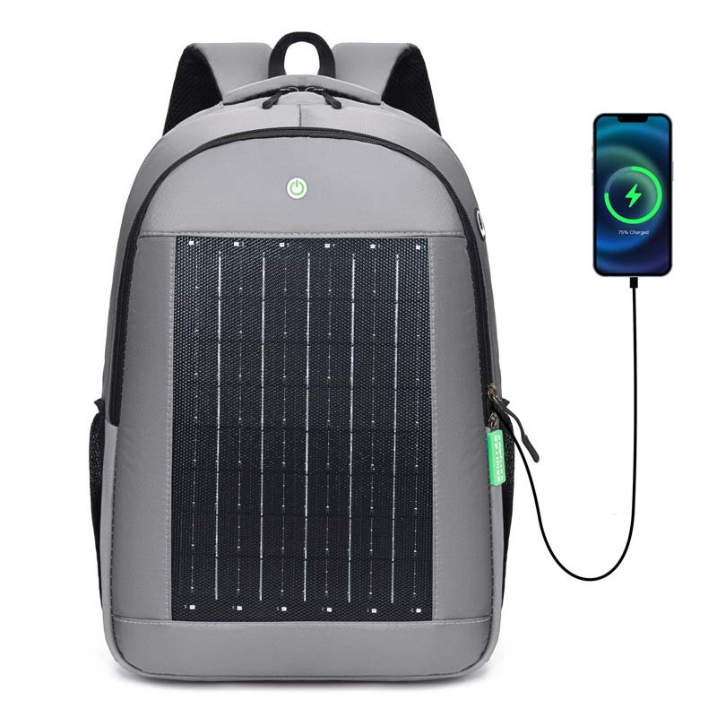 Solar Panel Charging Backpack Led light Large Capacity Storage Bag for Casual Work Life Travel FA011